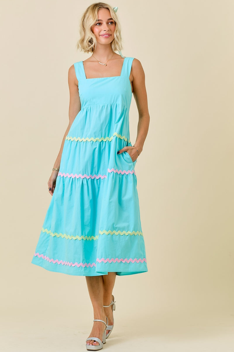 VESTIDO AZUL TURQUESA