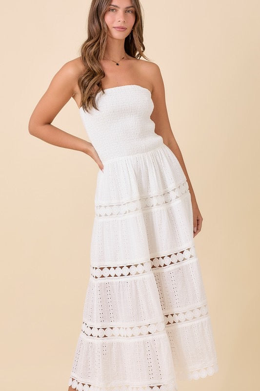 VESTIDO ESTRAPLESS BLANCO