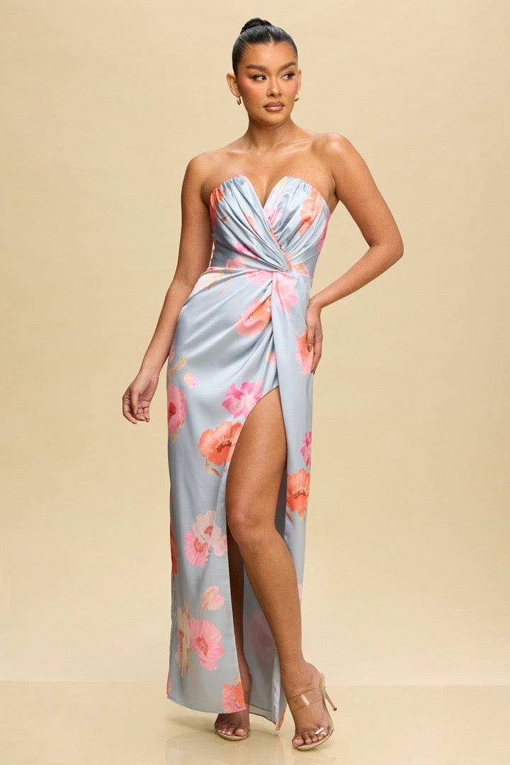 VESTIDO STRAPLESS BLUE