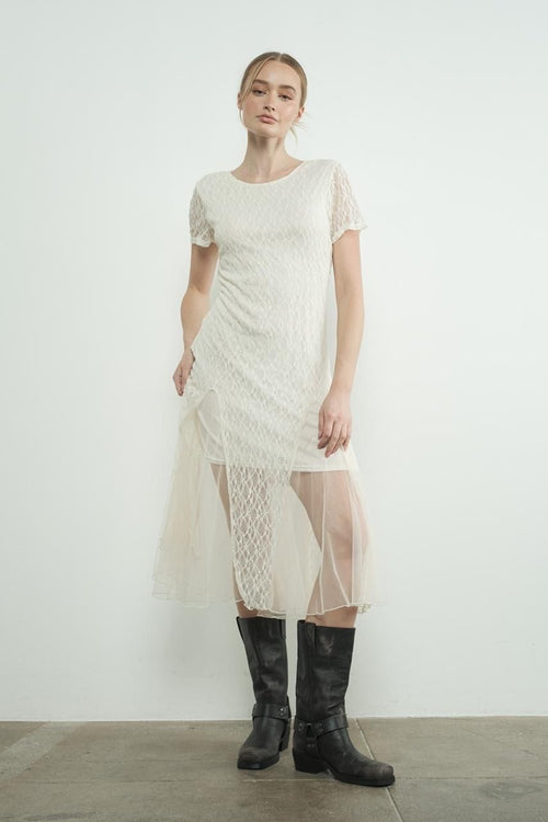 VESTIDO CREMA ENCAJE