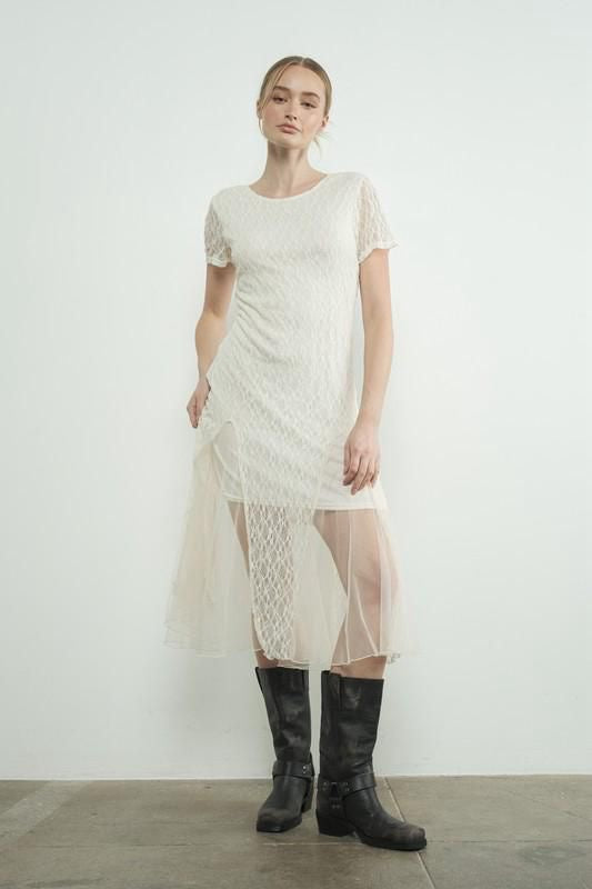 VESTIDO CREMA ENCAJE