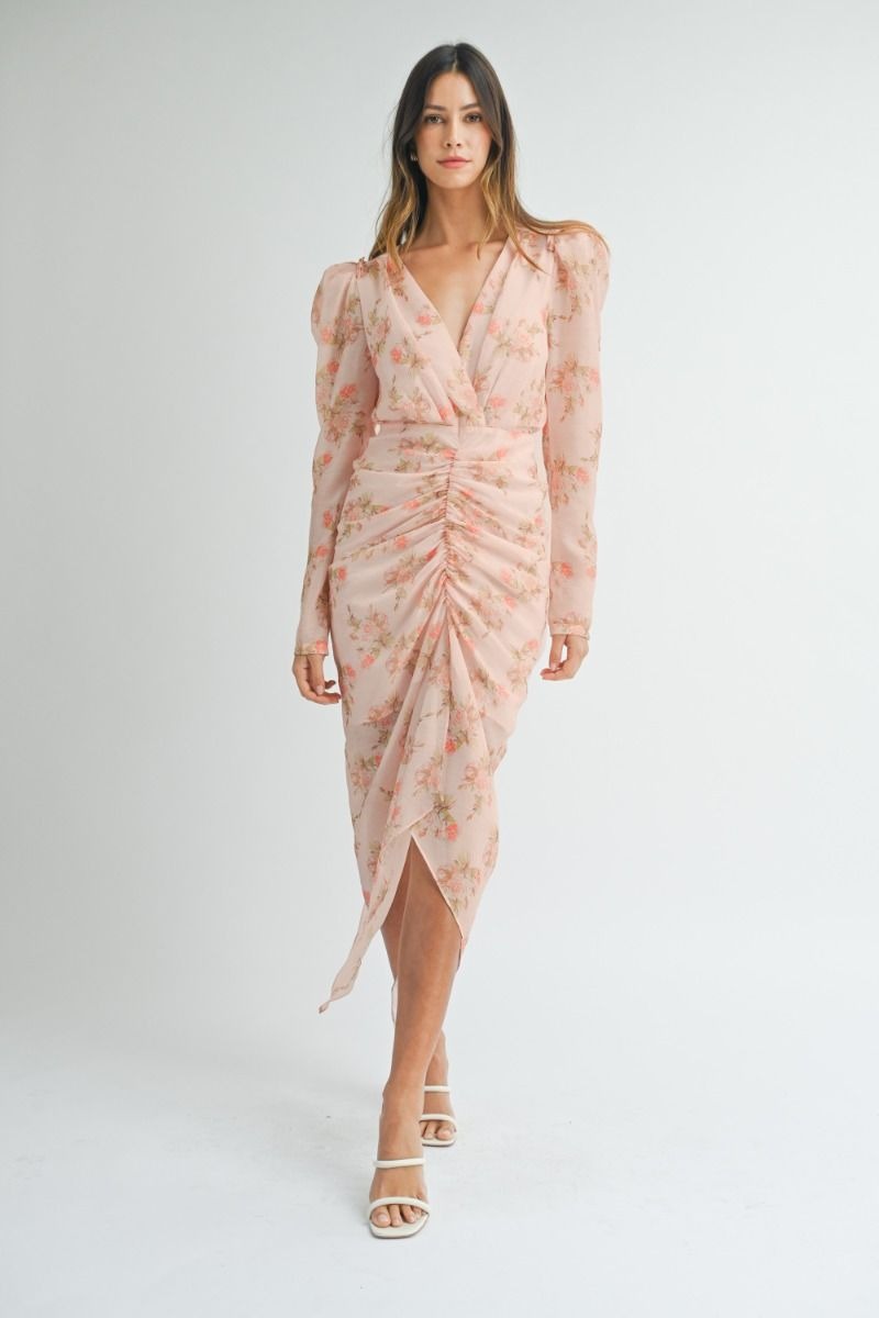 VESTIDO FLORES SALMÓN