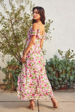 VESTIDO FLORAL ROSA VERDE