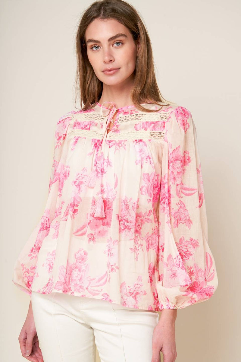BLUSA BLANCA FLORES ROSAS