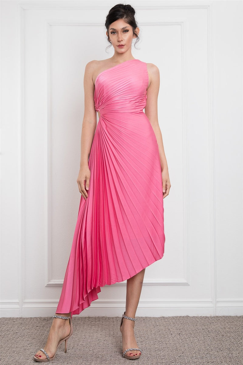 VESTIDO ASIMÉTRICO ROSA