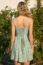 VESTIDO FLORAL AZUL FLORES