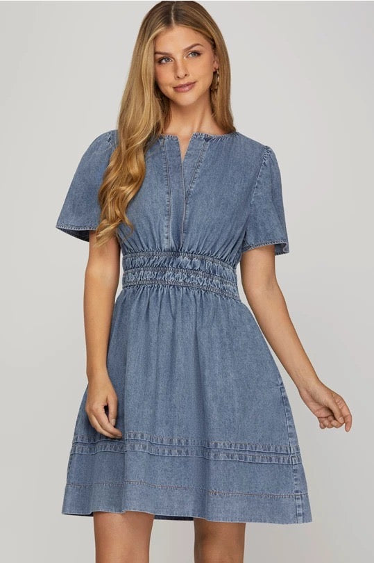 VESTIDO MIDE DENIM