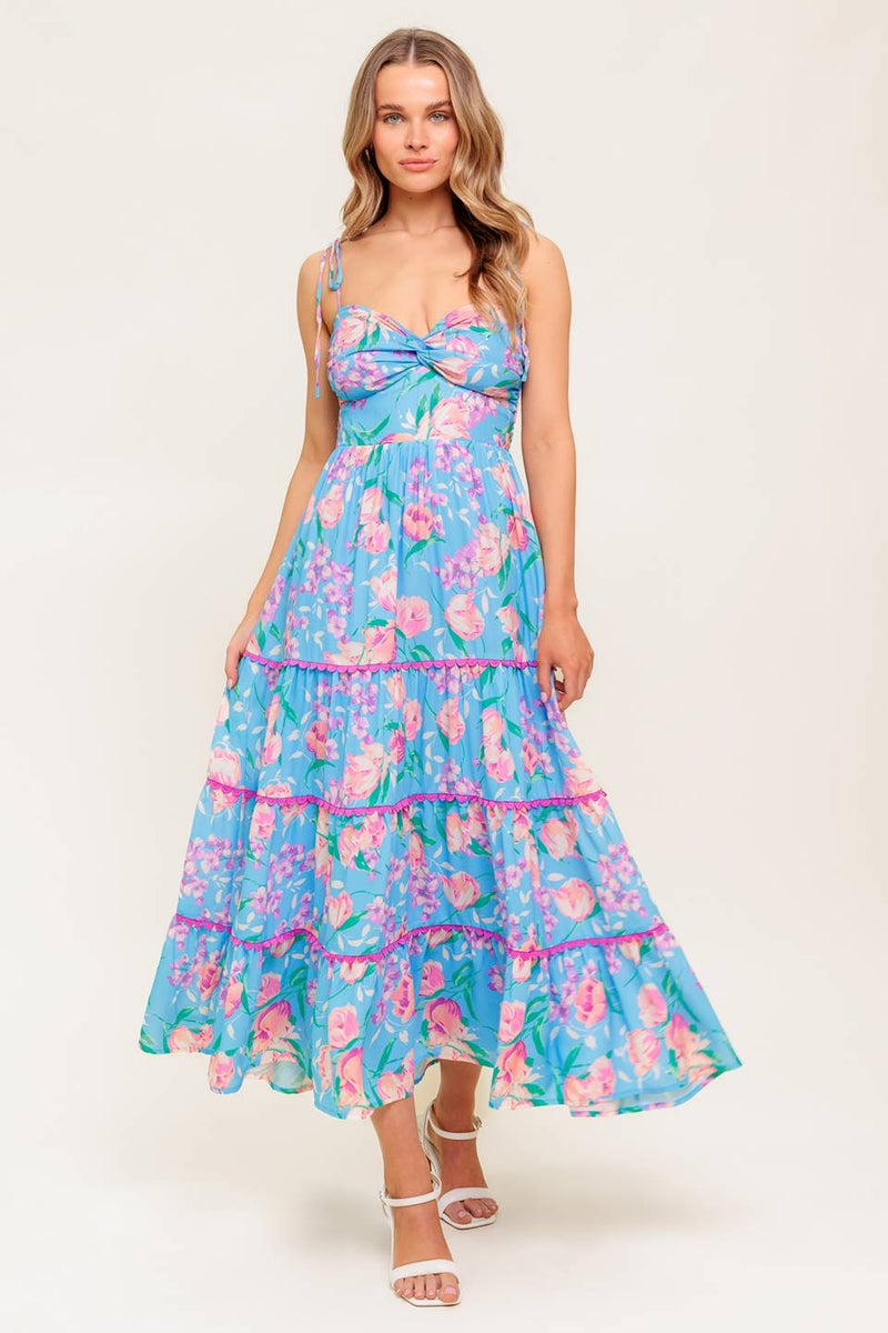 VESTIDO FLORES AZUL