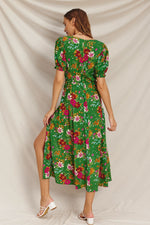 VESTIDO VERDE FLORES