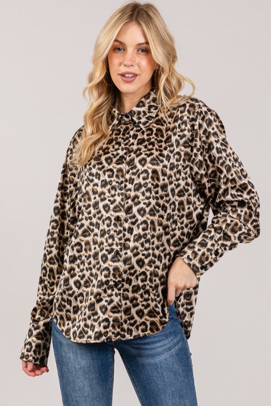 CAMISA SATIN ANIMAL PRINT