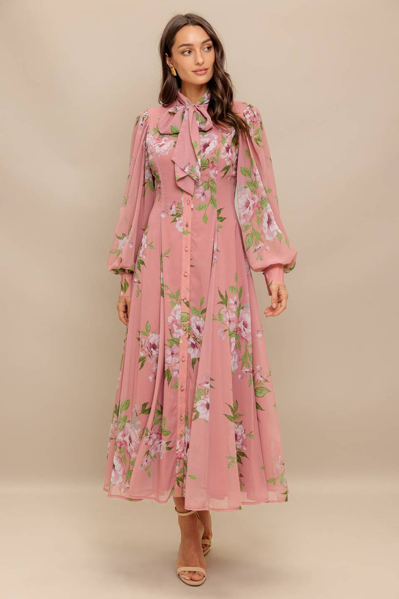 VESTIDO FLORES PALO DE ROSA