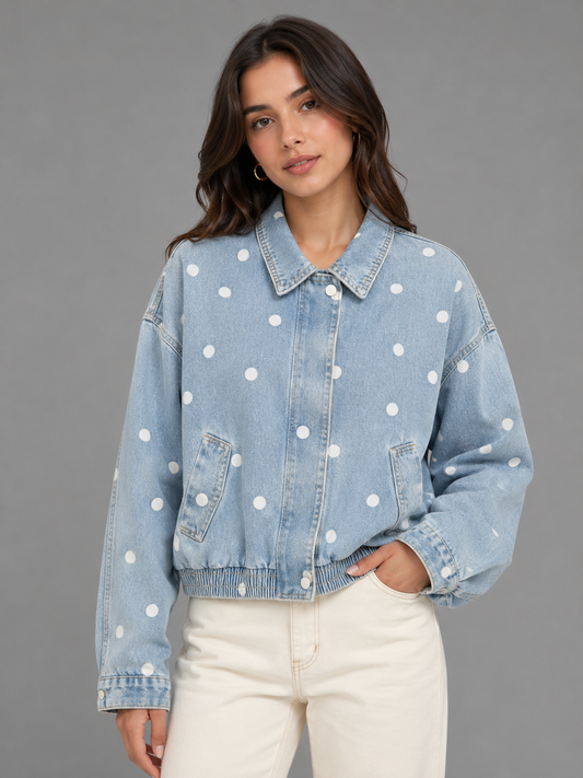 CHAMARRA DENIM POLKADOTS