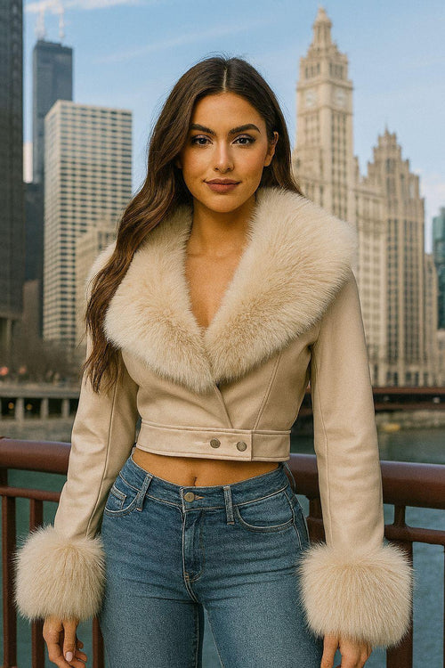 CHAMARRA CROP FAUX FUR