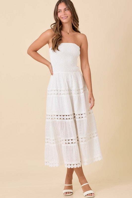 VESTIDO ESTRAPLESS BLANCO