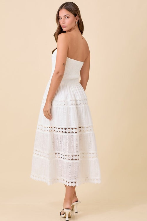 VESTIDO ESTRAPLESS BLANCO