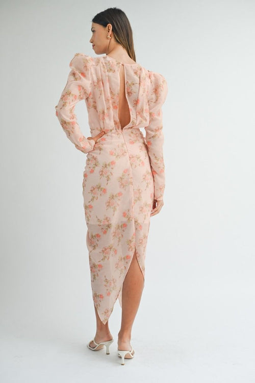 VESTIDO FLORES SALMÓN