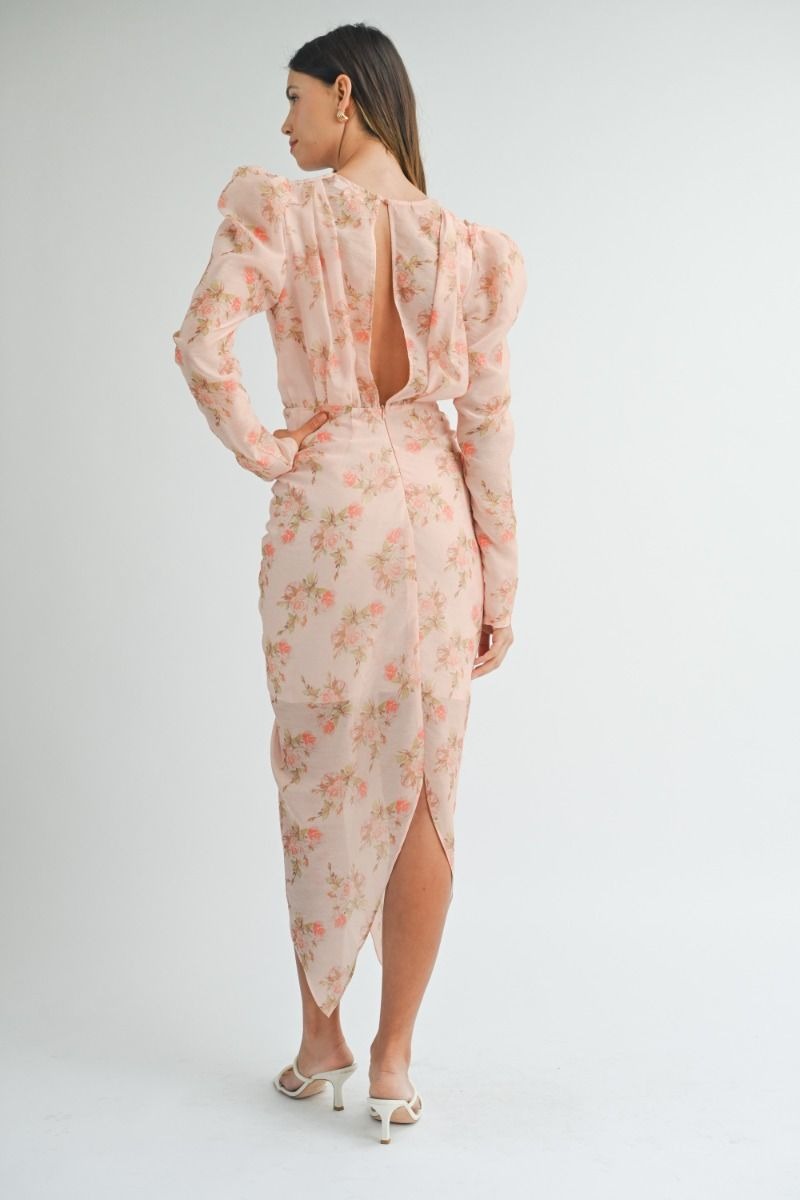 VESTIDO FLORES SALMÓN
