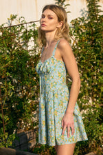 VESTIDO FLORAL AZUL FLORES