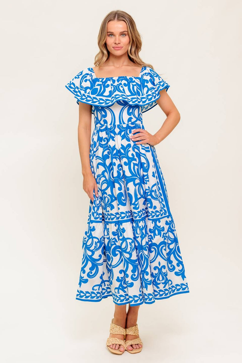 VESTIDO CAMPESINO AZUL